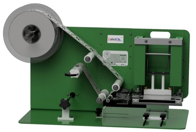 Threading Web Labeler LabelOn™ Hand Channel Slide Tamp - Model LHCST | LabelOn™ Labeler Machines