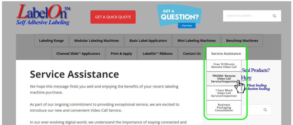 LabelOn Video Service Assistance